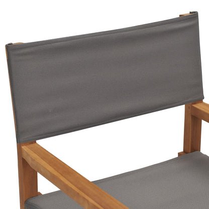 vidaXL Chaises de réalisateur 2 pcs Bois de teck massif Gris