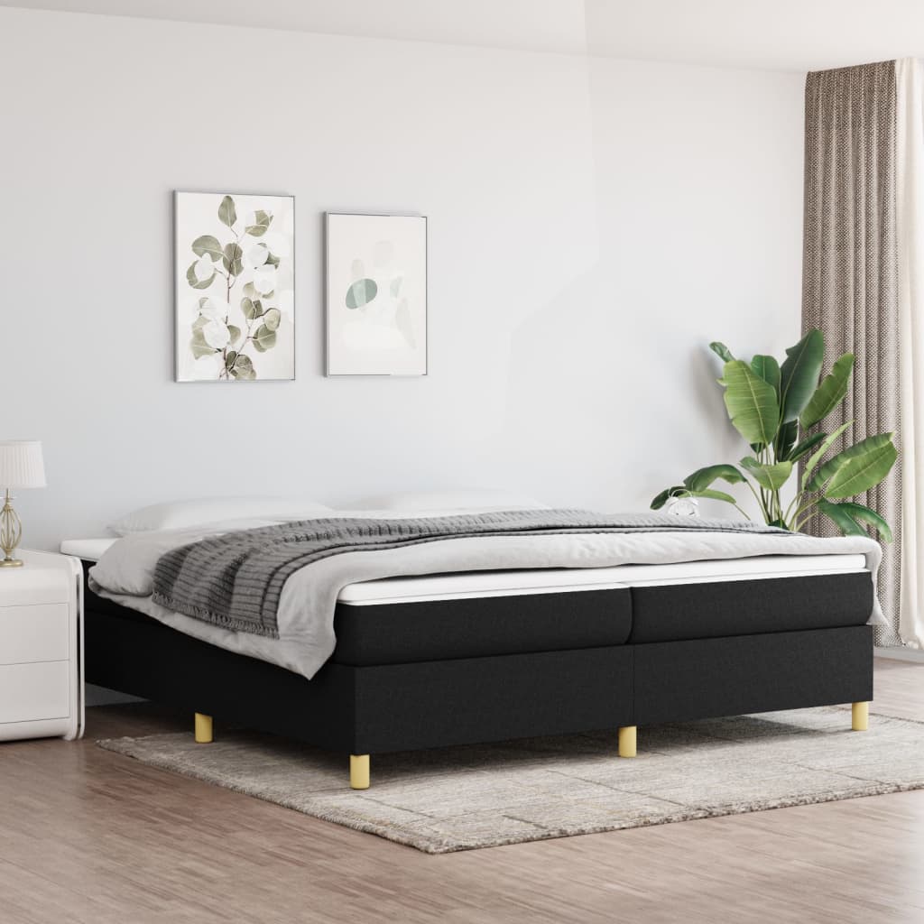 vidaXL Boxspringbettgestell Schwarz 200x200 cm Stoff