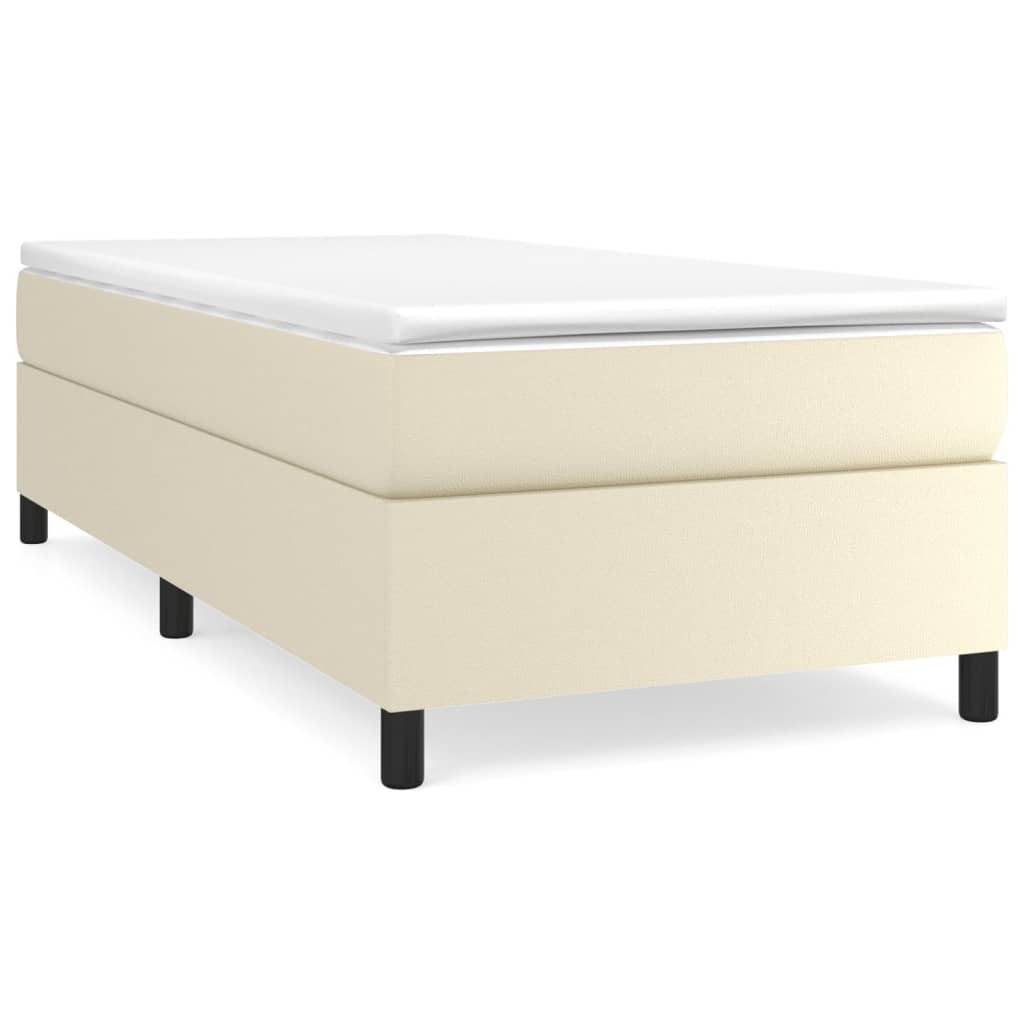 Boxspringbettgestell Creme 90x190 cm Kunstleder