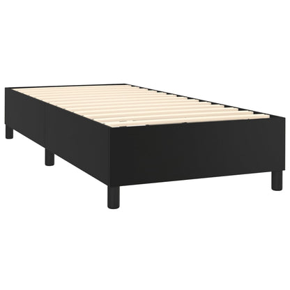 vidaXL Boxspringbettgestell Schwarz 100x200 cm Kunstleder