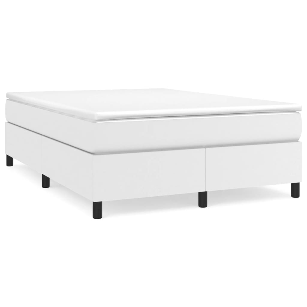 vidaXL Boxspringbettgestell Weiß 140x190 cm Kunstleder