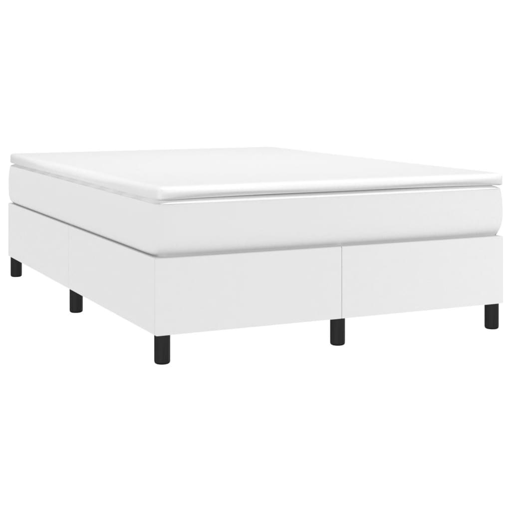 vidaXL Boxspringbettgestell Weiß 140x190 cm Kunstleder