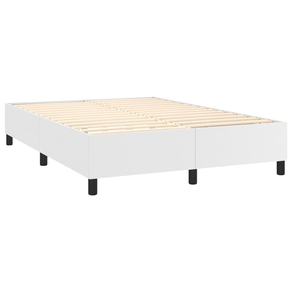 vidaXL Boxspringbettgestell Weiß 140x190 cm Kunstleder