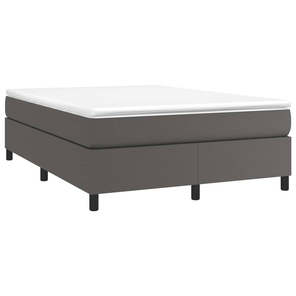 Boxspringbettgestell Grau 140x200 cm Kunstleder