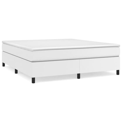 vidaXL Boxspringbettgestell Weiß 160x200 cm Kunstleder