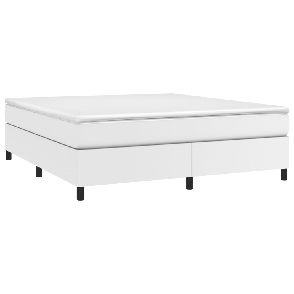 vidaXL Boxspringbettgestell Weiß 160x200 cm Kunstleder