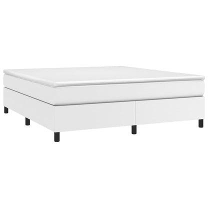 vidaXL Boxspringbettgestell Weiß 160x200 cm Kunstleder