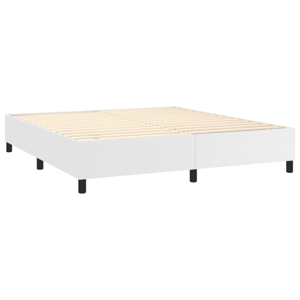 vidaXL Boxspringbettgestell Weiß 160x200 cm Kunstleder