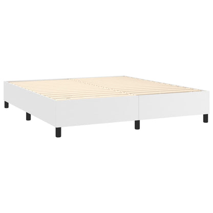 vidaXL Boxspringbettgestell Weiß 160x200 cm Kunstleder