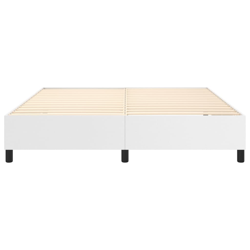 vidaXL Boxspringbettgestell Weiß 160x200 cm Kunstleder