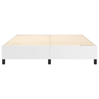 vidaXL Boxspringbettgestell Weiß 160x200 cm Kunstleder