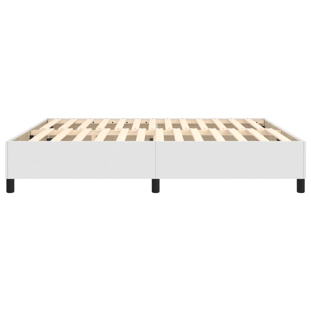 vidaXL Boxspringbettgestell Weiß 160x200 cm Kunstleder