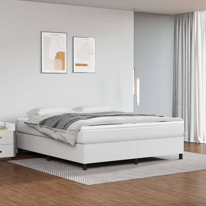 vidaXL Boxspringbettgestell Weiß 160x200 cm Kunstleder