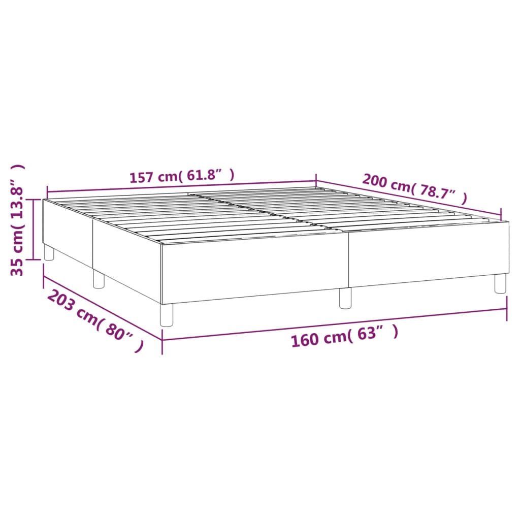 Boxspringbettgestell Braun 160x200 cm Kunstleder