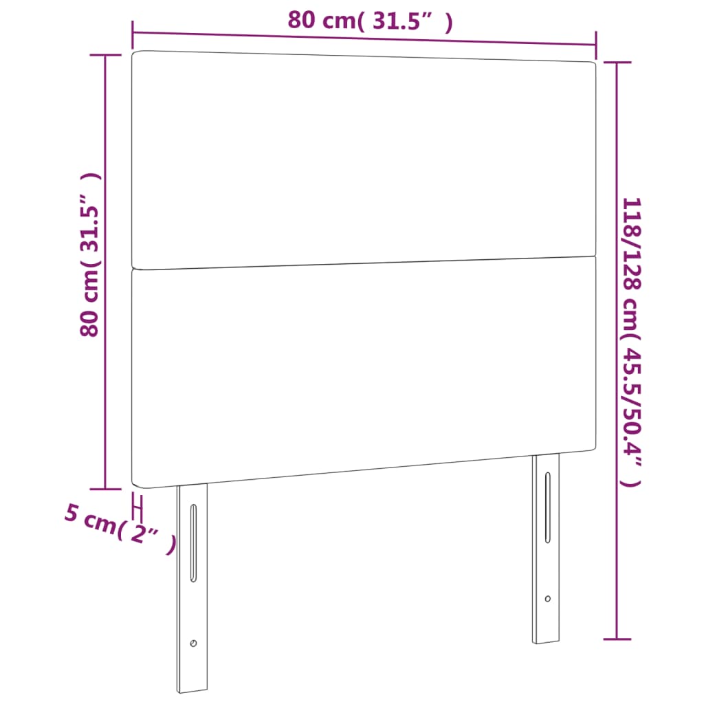 vidaXL Kopfteil Dunkelgrau 80 x 5 x 118/128 cm Stoff