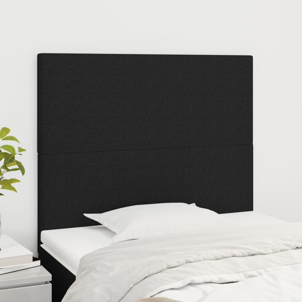 vidaXL Kopfteil Schwarz 80x5x118/128 cm Stoff