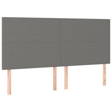 vidaXL Kopfteil Dunkelgrau 160 x 5 x 118/128 cm Stoff