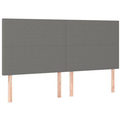 vidaXL Kopfteil Dunkelgrau 160 x 5 x 118/128 cm Stoff
