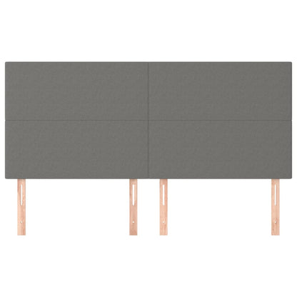 vidaXL Kopfteil Dunkelgrau 160 x 5 x 118/128 cm Stoff