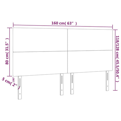 vidaXL Kopfteil Dunkelgrau 160 x 5 x 118/128 cm Stoff