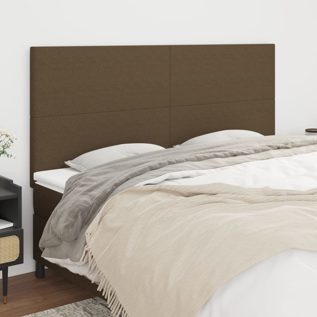 vidaXL Kopfteil Dunkelbraun 160 x 5 x 118/128 cm Stoff