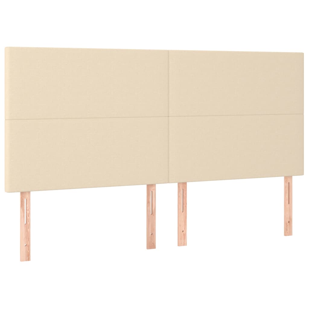 vidaXL Kopfteil Creme 160x5x118/128 cm Stoff