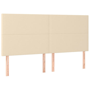 vidaXL Kopfteil Creme 160x5x118/128 cm Stoff