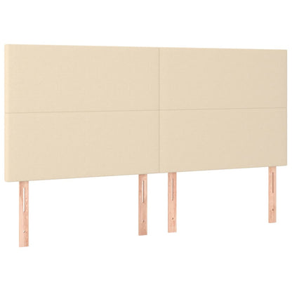 vidaXL Kopfteil Creme 160x5x118/128 cm Stoff