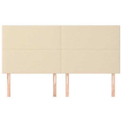 vidaXL Kopfteil Creme 160x5x118/128 cm Stoff