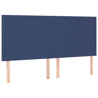 vidaXL Kopfteil Blau 160x5x118/128 cm Stoff