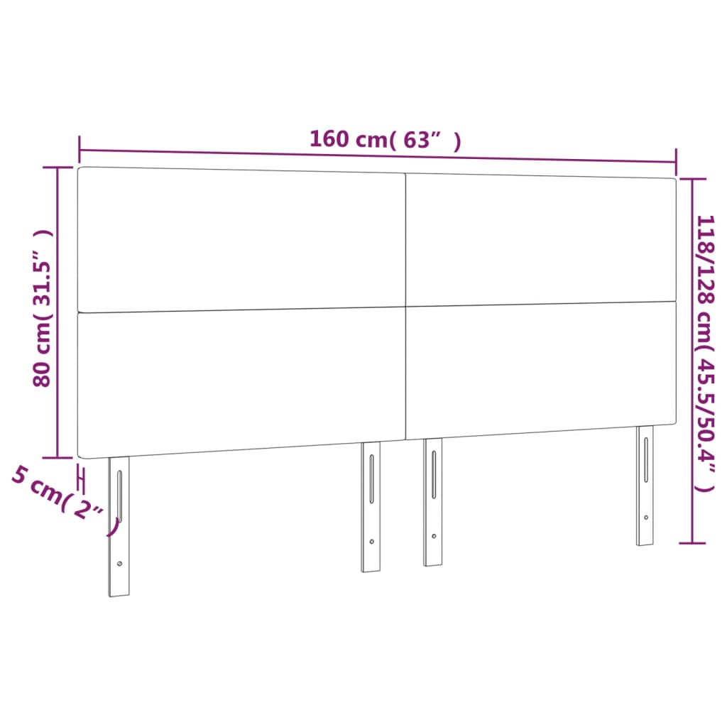 vidaXL Kopfteil Blau 160x5x118/128 cm Stoff