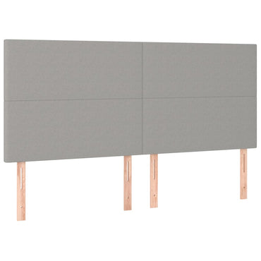 vidaXL Kopfteil Hellgrau 180 x 5 x 118/128 cm Stoff