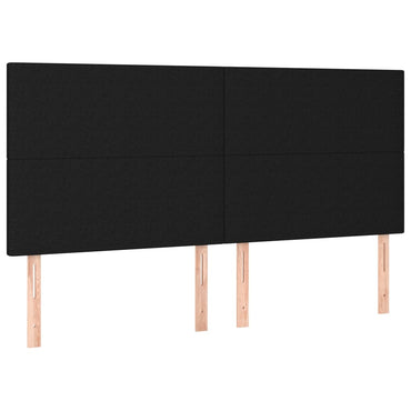 vidaXL Kopfteil Schwarz 180 x 5 x 118/128 cm Stoff