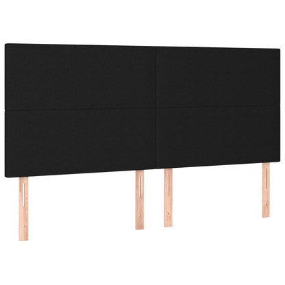 vidaXL Kopfteil Schwarz 180 x 5 x 118/128 cm Stoff
