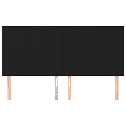 vidaXL Kopfteil Schwarz 180 x 5 x 118/128 cm Stoff