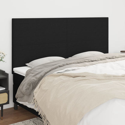vidaXL Kopfteil Schwarz 180 x 5 x 118/128 cm Stoff