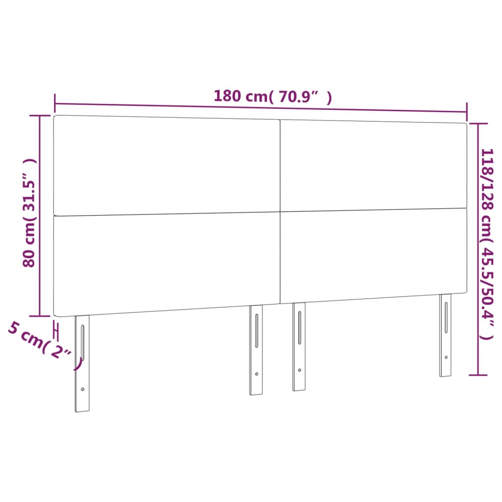 vidaXL Kopfteil Dunkelbraun 180x5x118/128 cm Stoff