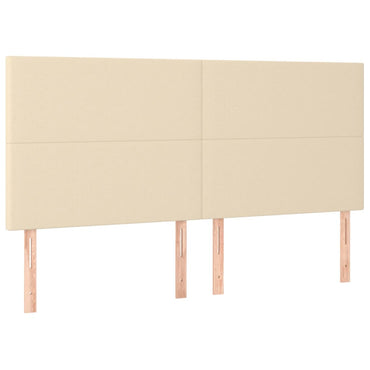 vidaXL Kopfteil Creme 200 x 5 x 118/128 cm Stoff