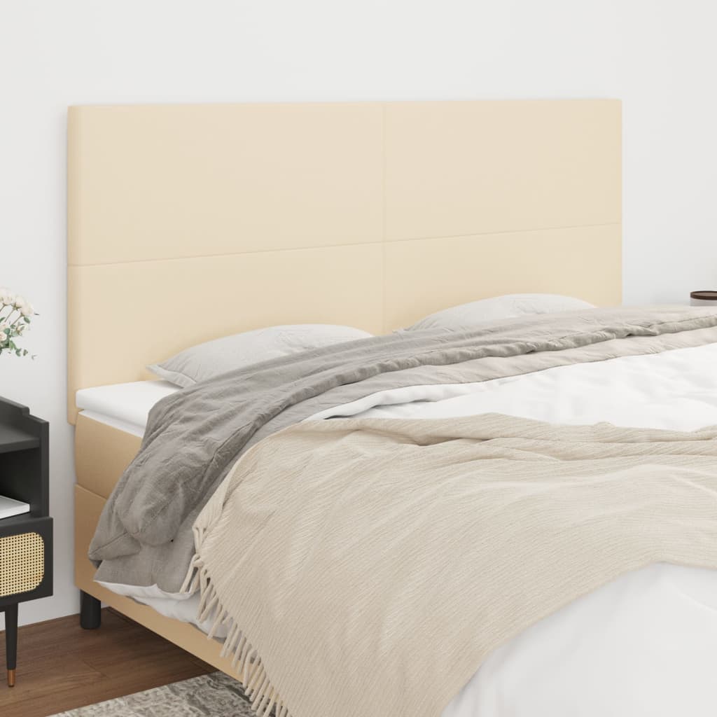 vidaXL Kopfteil Creme 200 x 5 x 118/128 cm Stoff