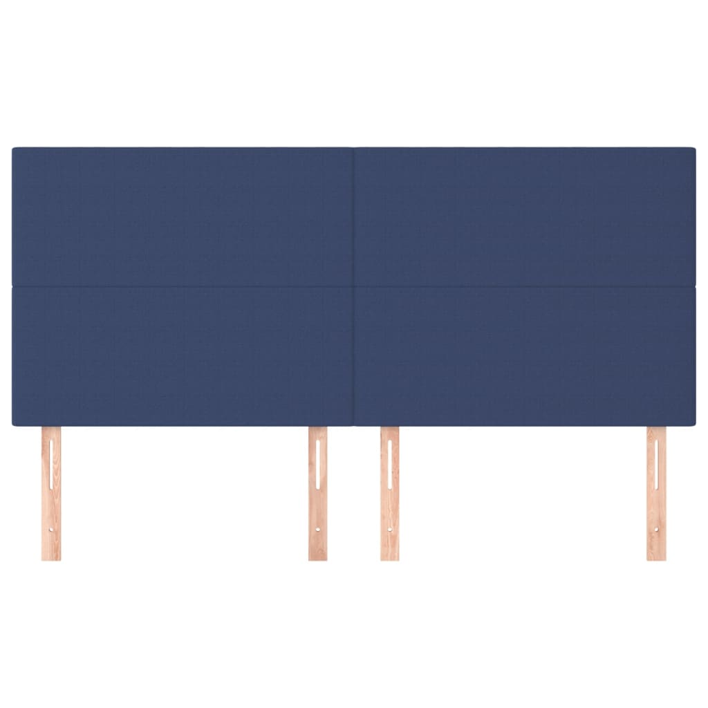 vidaXL Kopfteil Blau 200 x 5 x 118/128 cm Stoff
