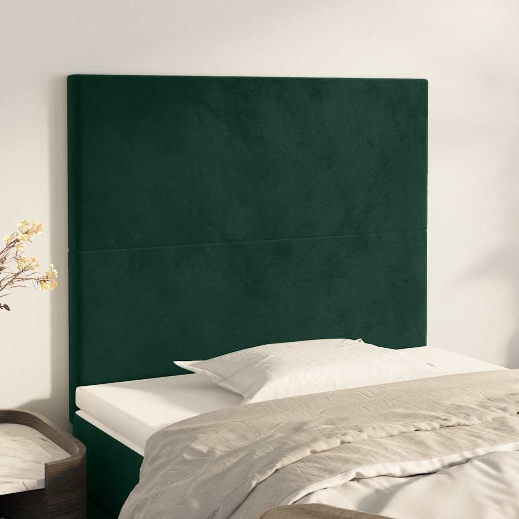 vidaXL Kopfteil Dunkelgrün 80x5x118/128 cm Samt