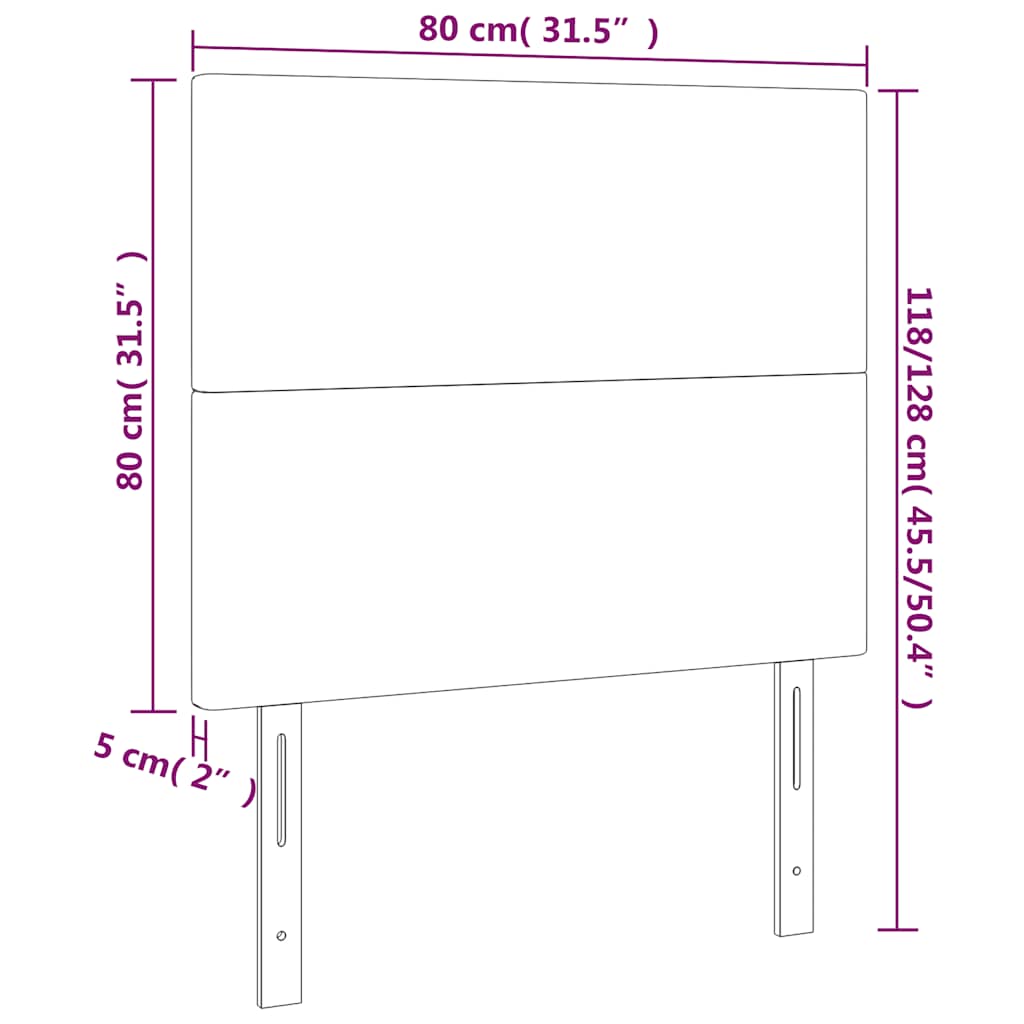 vidaXL Kopfteil Dunkelblau 80x5x118/128 cm Samt