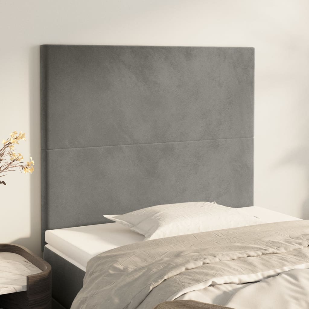 vidaXL Kopfteil Hellgrau 90x5x118/128 cm Samt
