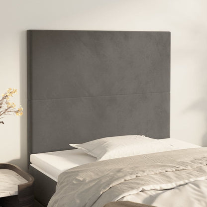 vidaXL Kopfteil Dunkelgrau 100 x 5 x 118/128 cm Samt