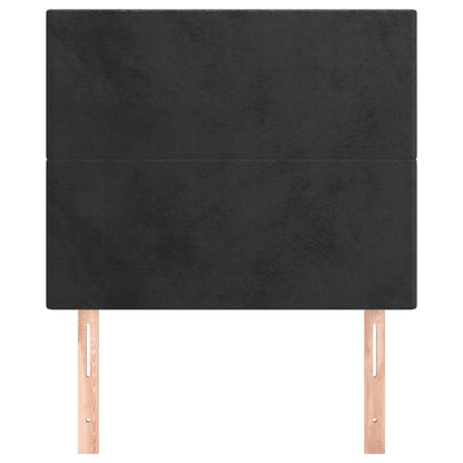 vidaXL Kopfteil Schwarz 100x5x118/128 cm Samt