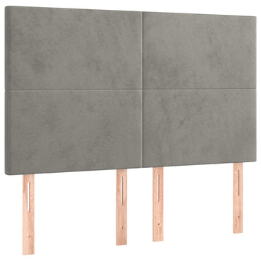 vidaXL Kopfteil Hellgrau 144x5x118/128 cm Samt