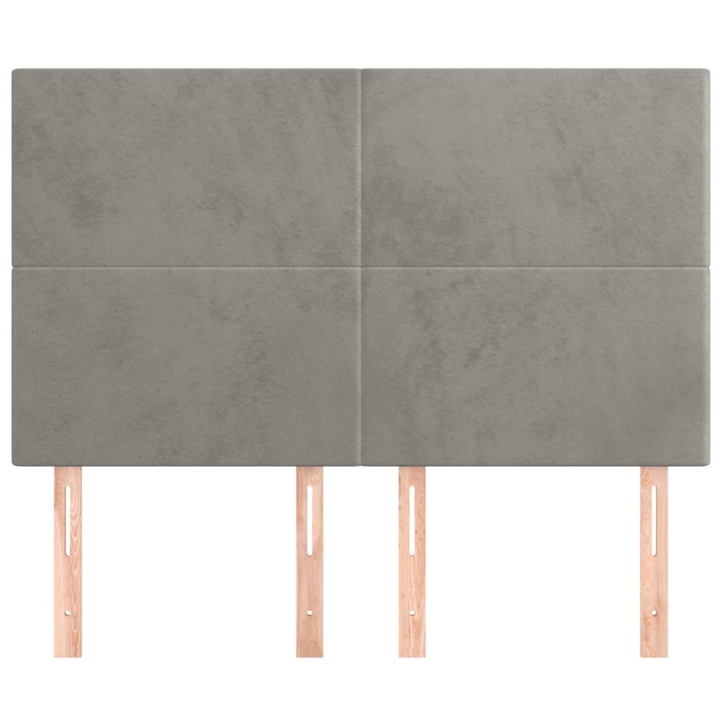 vidaXL Kopfteil Hellgrau 144x5x118/128 cm Samt