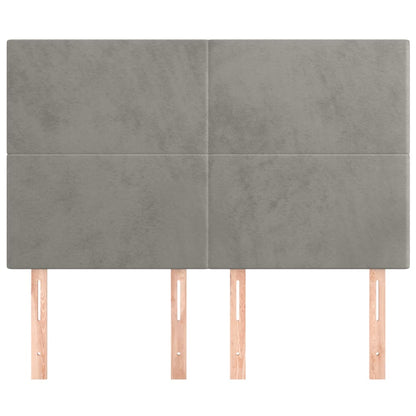 vidaXL Kopfteil Hellgrau 144x5x118/128 cm Samt