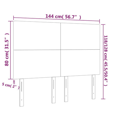 vidaXL Kopfteil Hellgrau 144x5x118/128 cm Samt