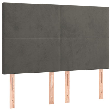 vidaXL Kopfteil Dunkelgrau 144 x 5 x 118/128 cm Samt